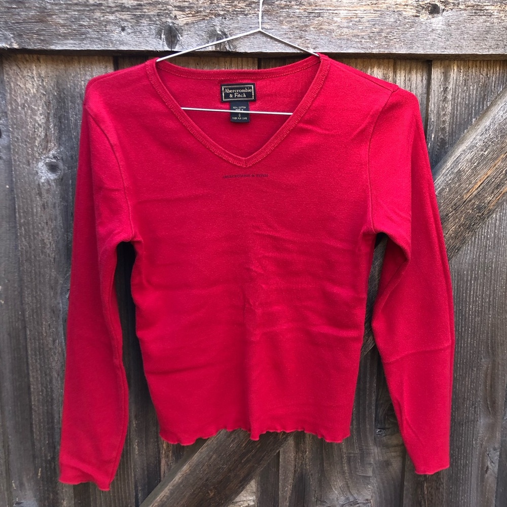 Y2K Abercrombie & Fitch long sleeve Red Top